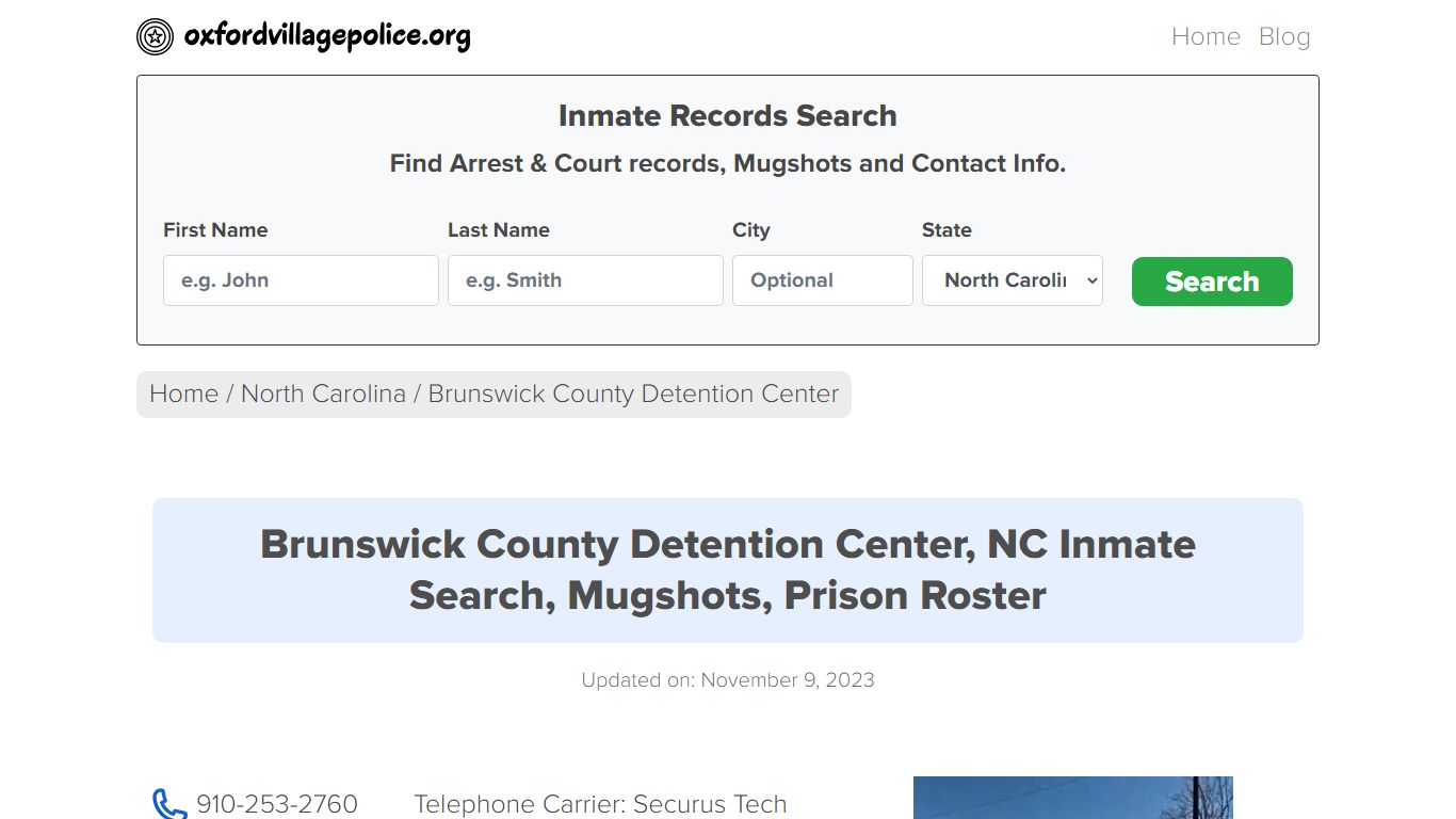 Brunswick County Detention Center, NC Inmate Search, Mugshots, Prison ...